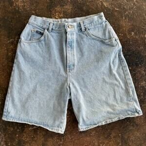Vintage Lee Denim Shorts Womens Jean Shorts Lt Wash 90s High Rise Jorts Size 14
